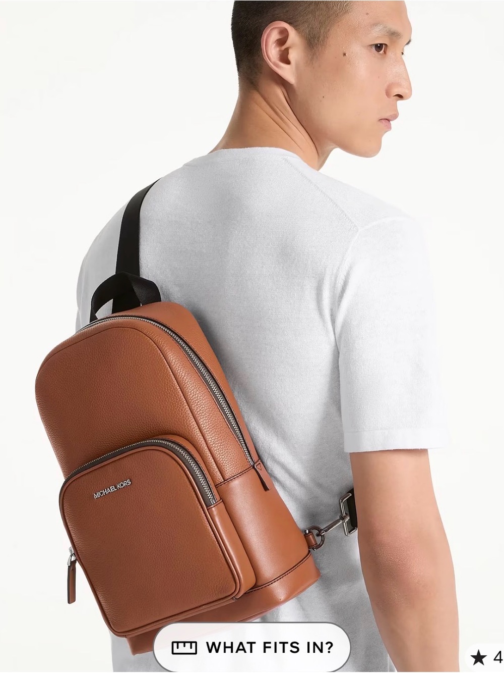 Michael Kors cooper pebble  Leather Belt Backpack crossbody new with tag